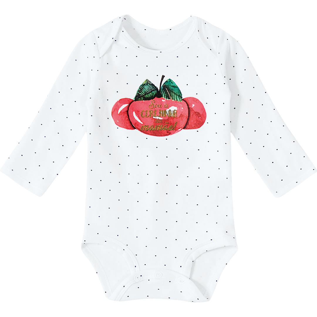 Body Cerejas Lilica Ripilica Baby Branco