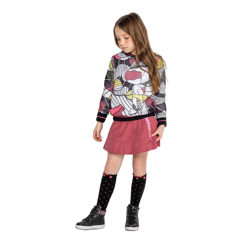 conjunto saia e blusa lilica ripilica