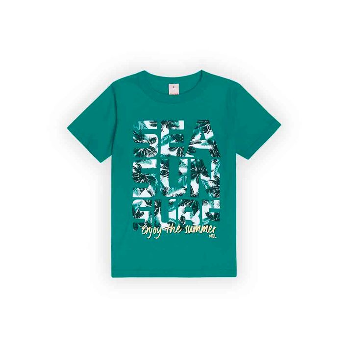 Camiseta-Infantil-Menino-Com-Estampa-Praiana---Verde