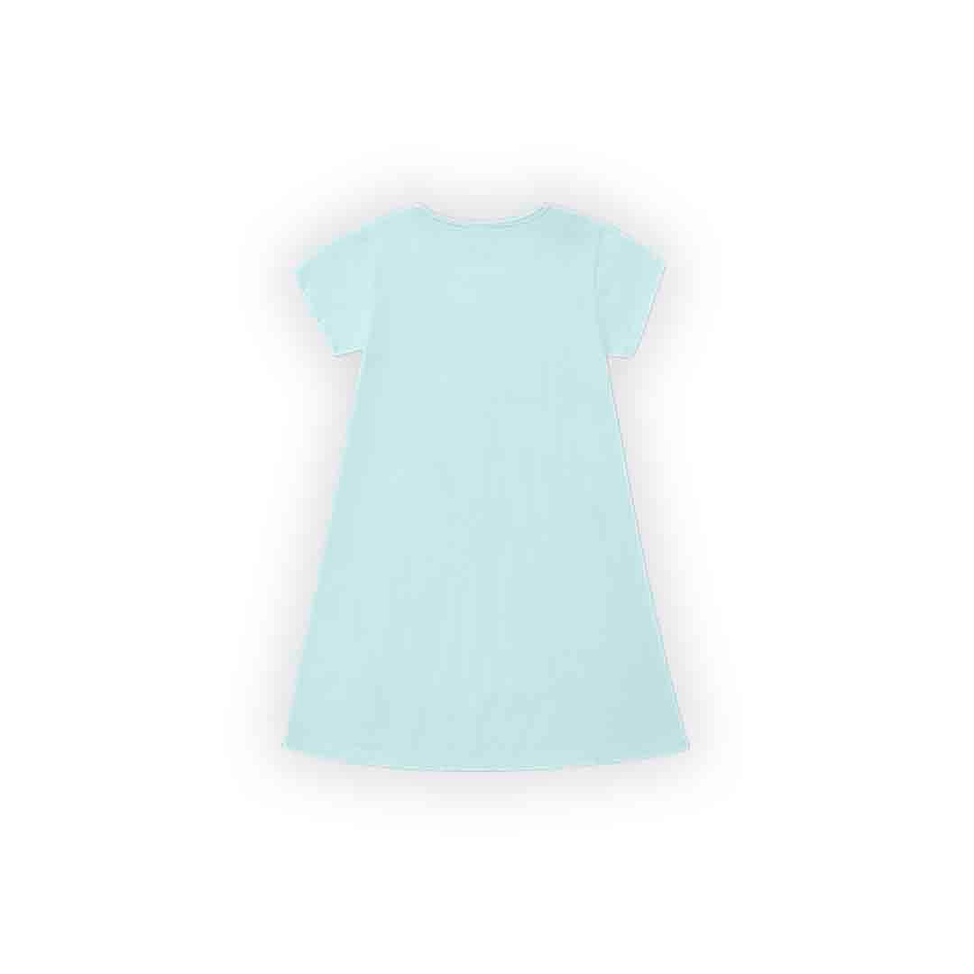 Vestido Infantil Menina Com Estampa Frontal - Azul