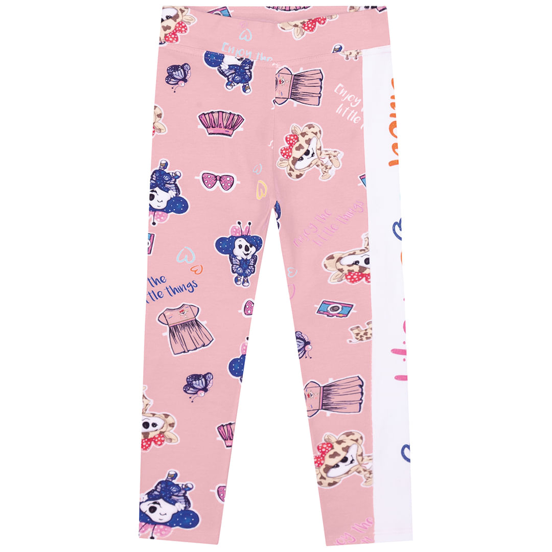 Calça Legging Bebê Menina Com Lettering Da Marca - Rosa | Lilica Ripilica -  Clube Marisol