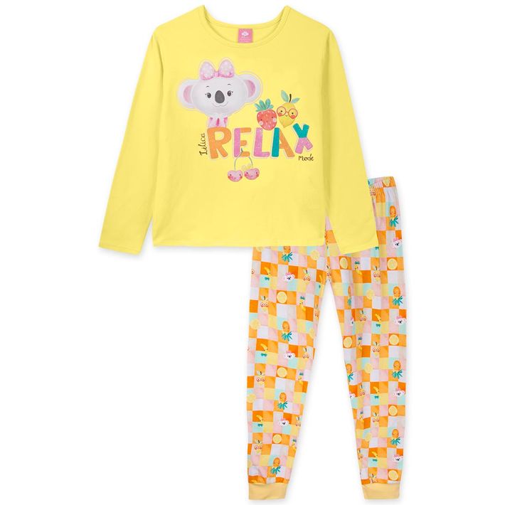 Pijama-Infantil-Menina---Amarelo