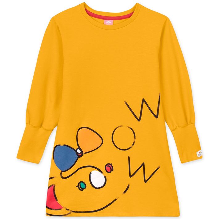 Vestido-Infantil-Manga-Longa---Amarelo