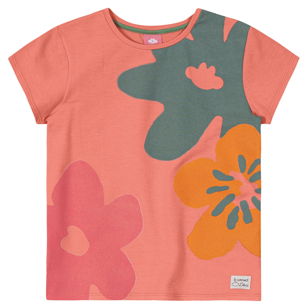 Blusa Manga Curta Malha Menina Lilica