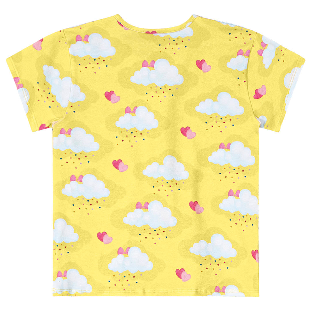 Pijama Curto Brilha no Escuro Malha Menina Lilica