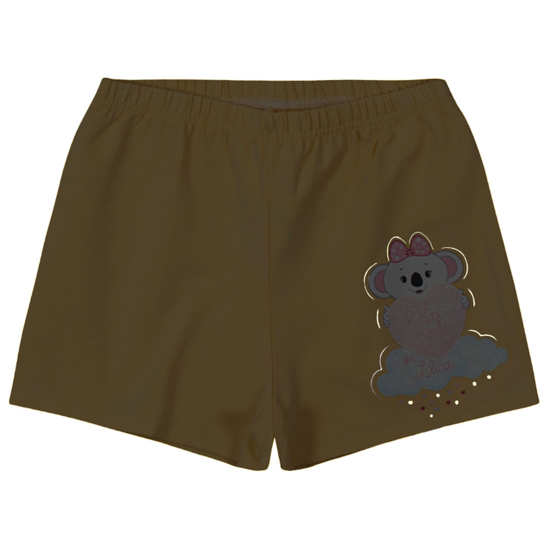 Pijama Curto Brilha no Escuro Malha Menina Lilica