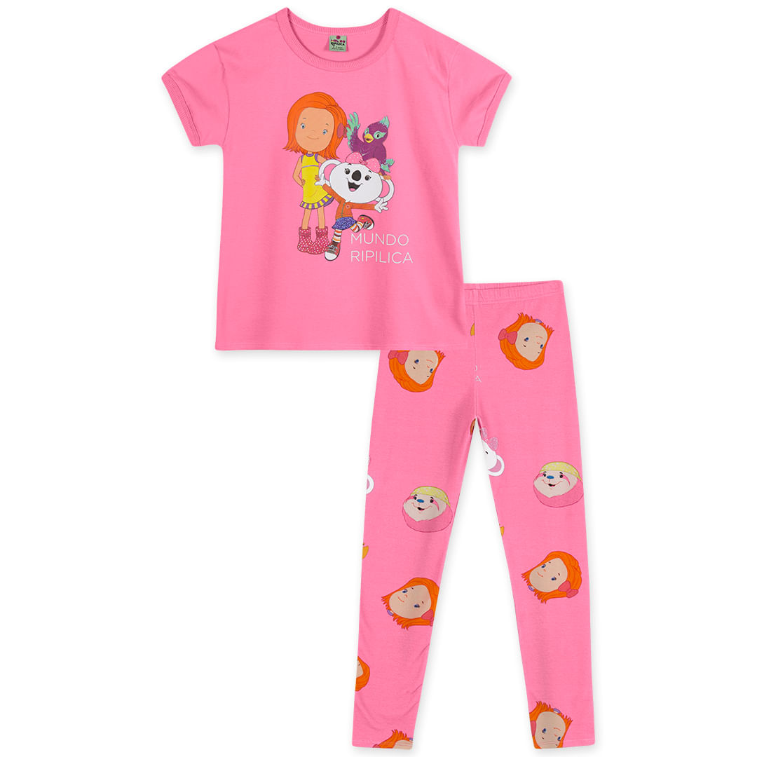 Conjunto Curto Malha Menina Mundo Ripilica