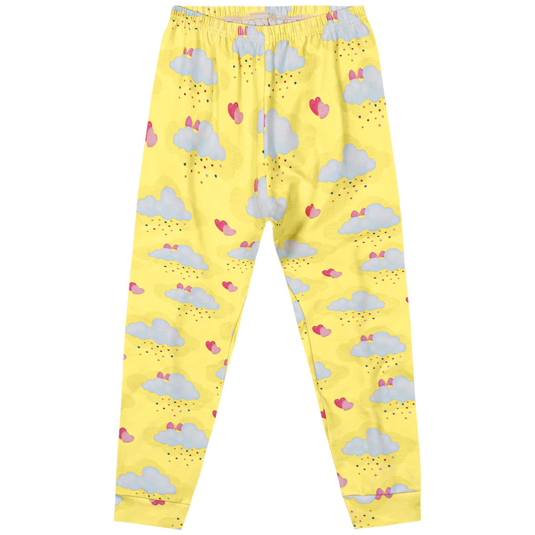 Pijama Longo Brilha no Escuro Malha Menina Lilica