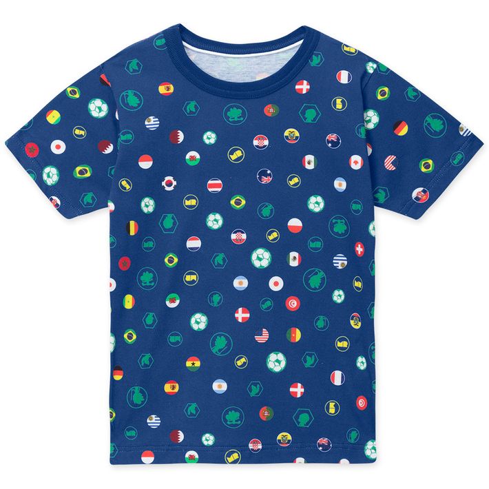 Camiseta-Bandeiras-Manga-Curta-Infantil-Unissex-Mundo-Ripilica