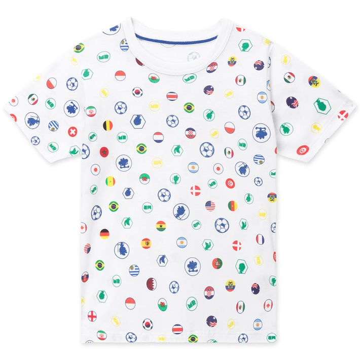 Camiseta-Bandeiras-Manga-Curta-Infantil-Unissex-Mundo-Ripilica