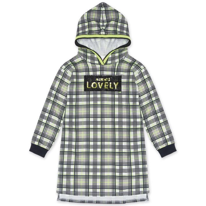 Vestido-Xadrez-Manga-Longa-Com-Capuz-Moletom-Infantil-Feminino-Marisol