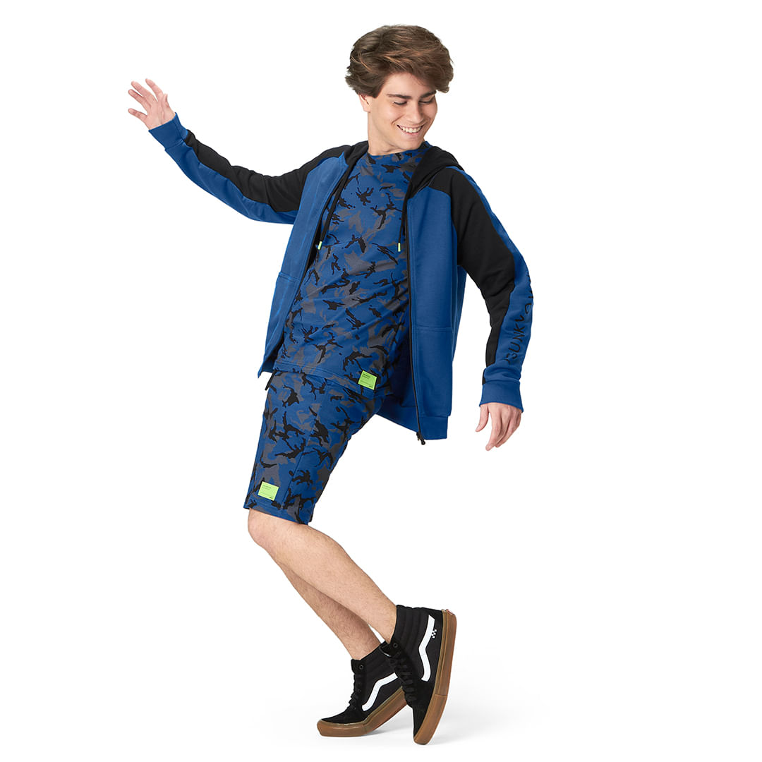 Camiseta Camuflada Manga Curta Juvenil Masculina Hapier
