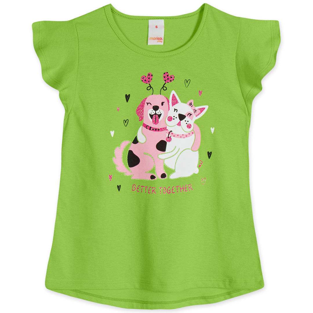 Blusa Manga Curta Feminina Infantil Marisol Play