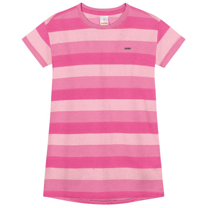 Vestido-Listrado-Antiviral-Manga-Curta-Infantil-Feminino-Marisol