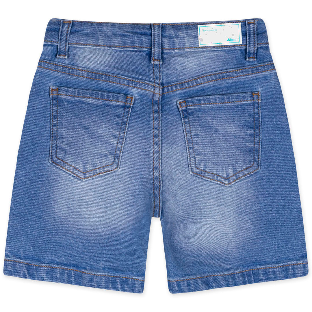Bermuda Jeans Infantil Feminina Lilica