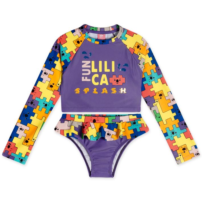 Conjunto-de-Praia-Manga-Longa-Com-Protecao-Solar-Infantil-Feminino-Lilica