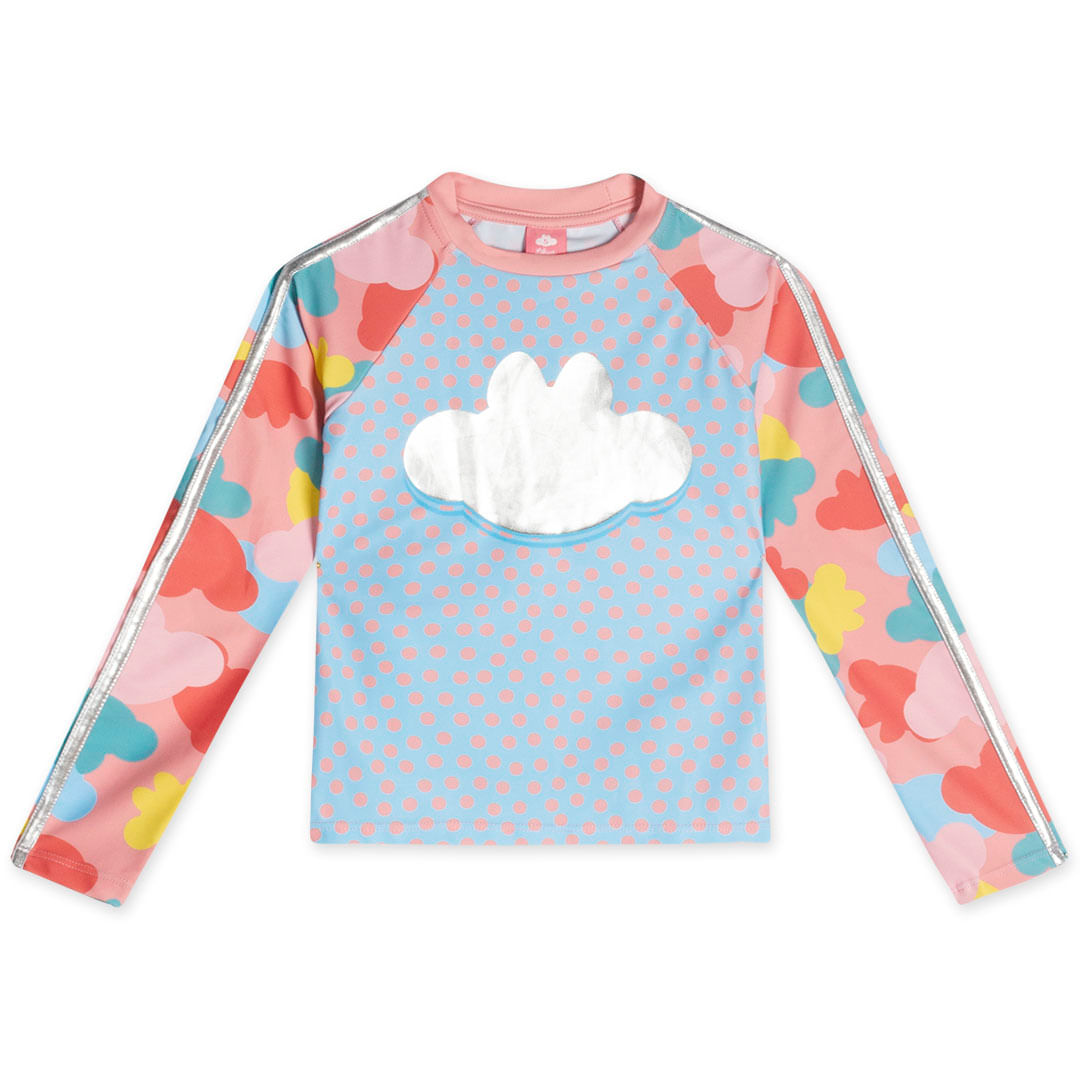 Conjunto de Praia Manga Longa Com Proteção Solar Infantil Feminino Lilica