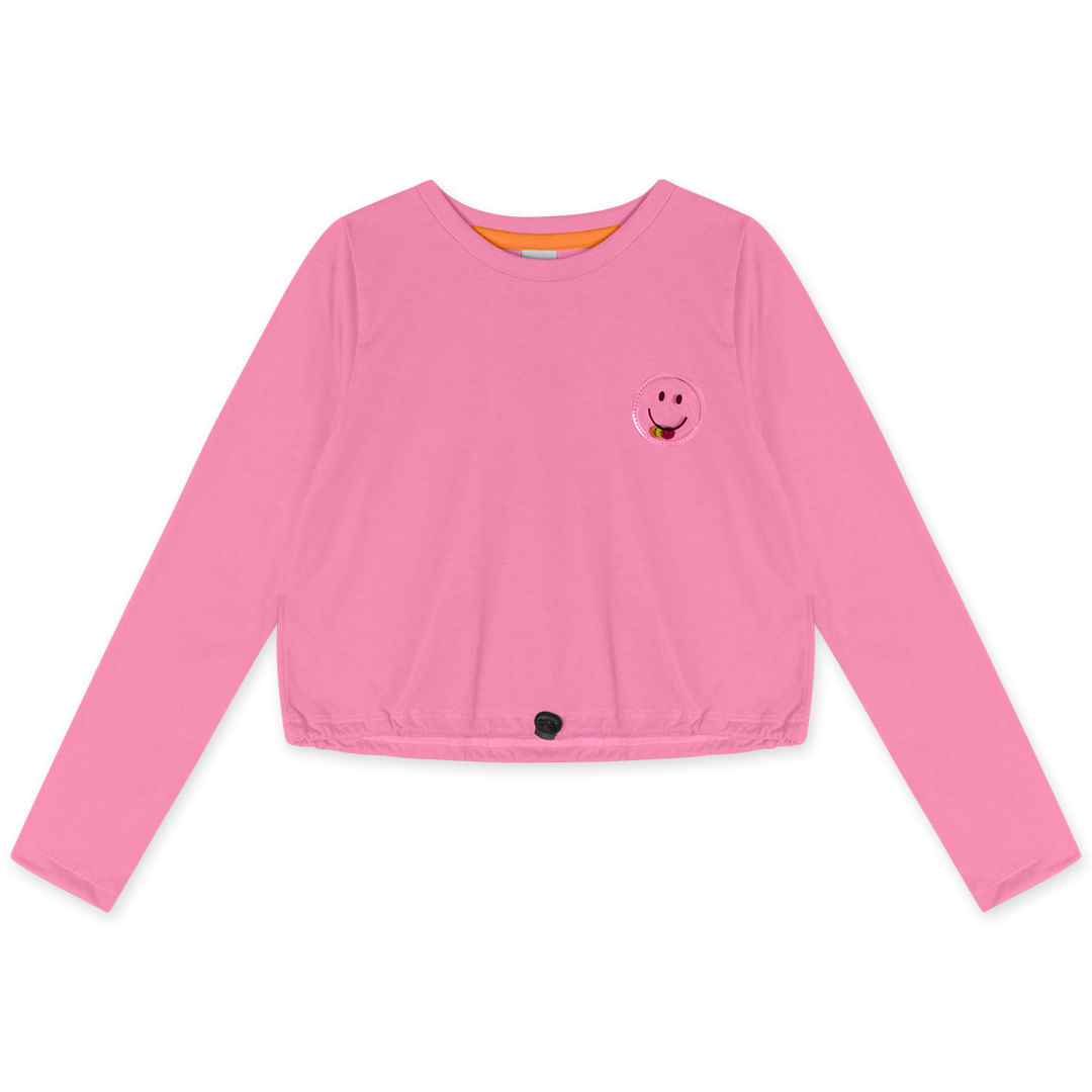 Blusa Cropped Manga Longa Infantil Feminina Marisol