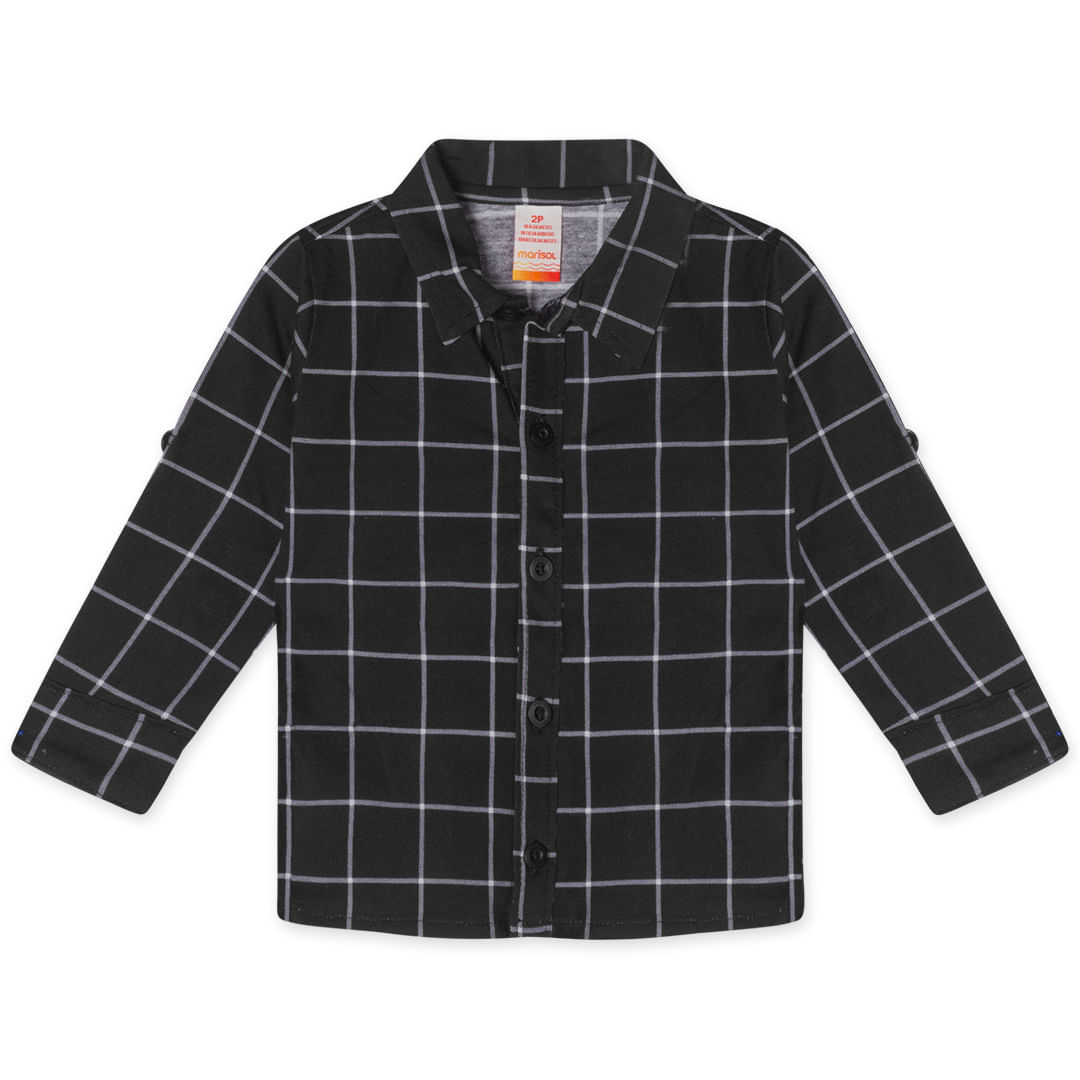Camisa Xadrez Manga Longa Infantil Masculina Marisol