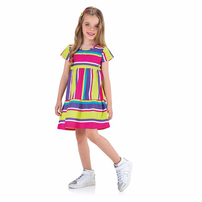 Vestido-Listrado-Manga-Curta-Infantil-Feminino-Marisol