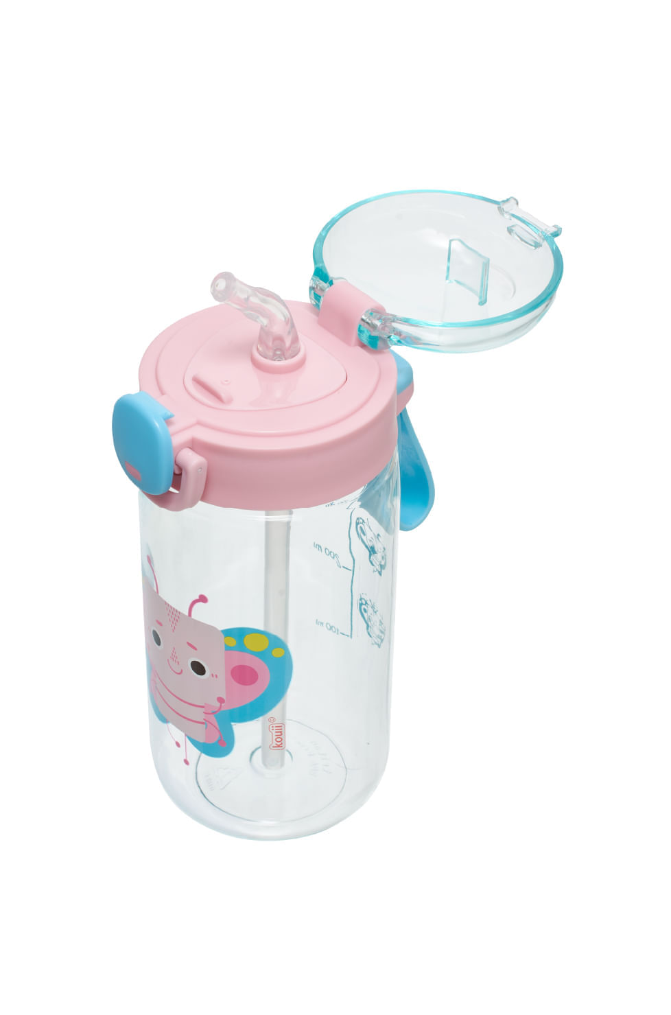 Garrafa com Canudo 460ml Kouii Borboleta Pipa