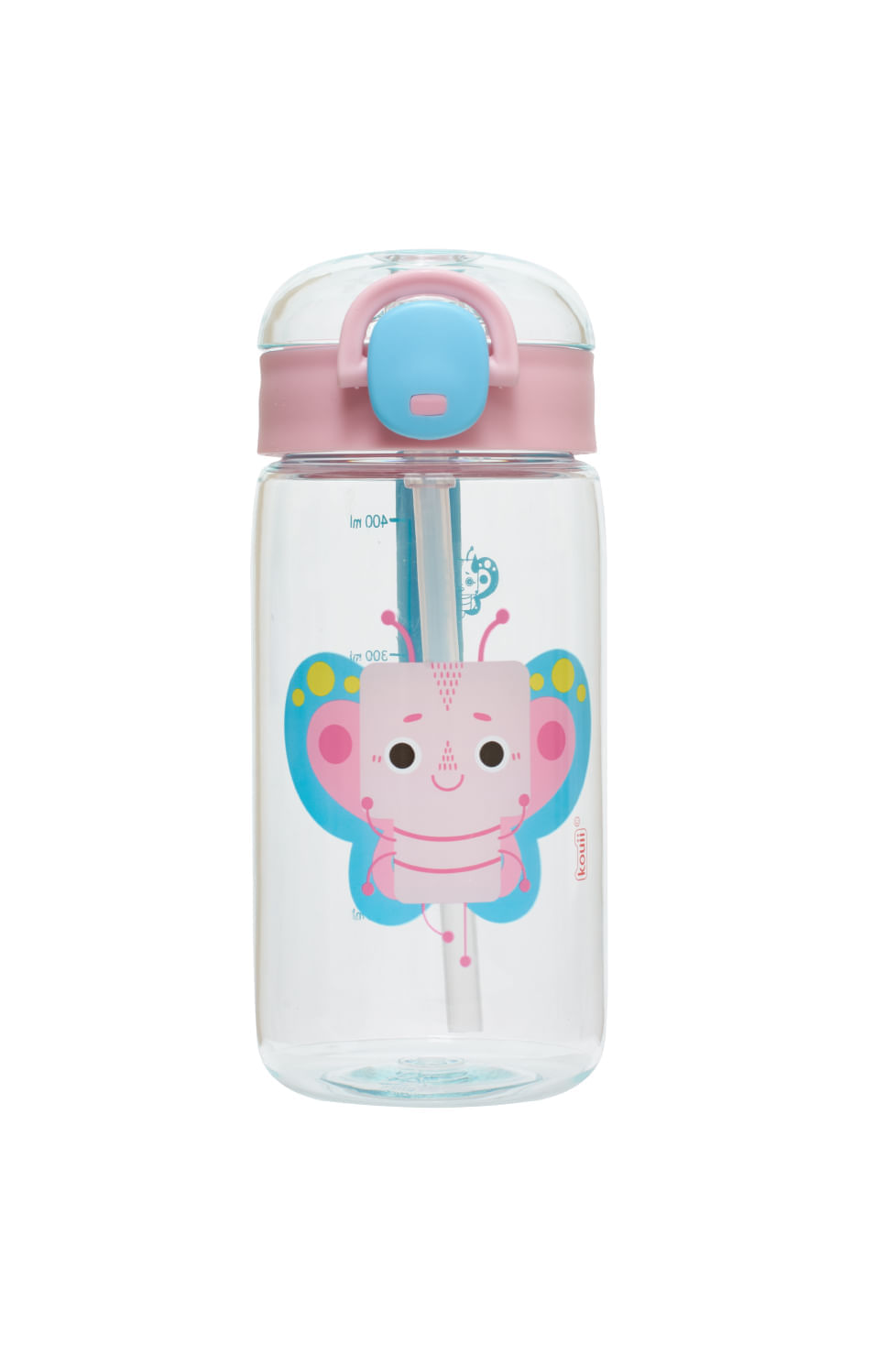 Garrafa com Canudo 460ml Kouii Borboleta Pipa