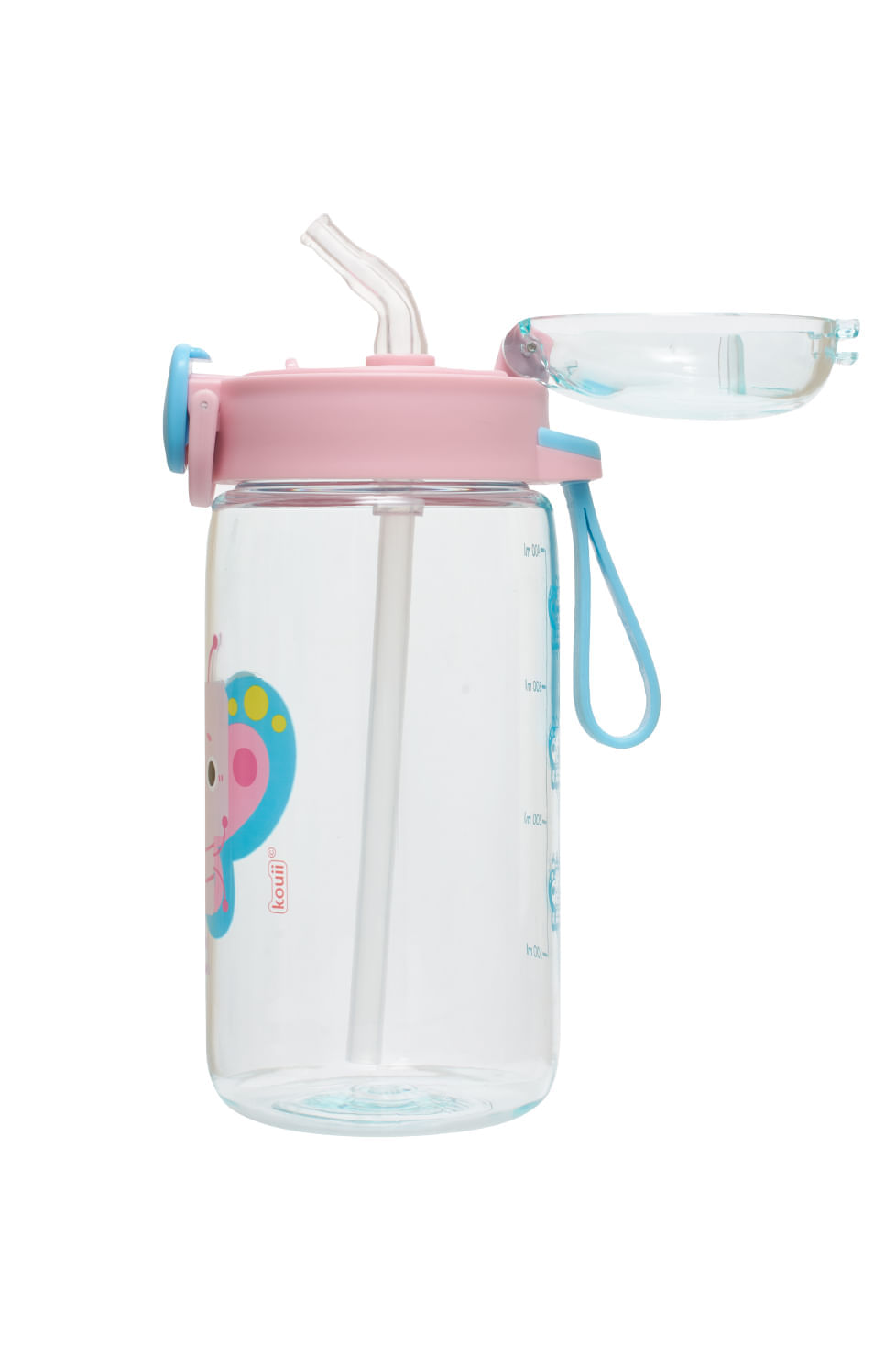 Garrafa com Canudo 460ml Kouii Borboleta Pipa