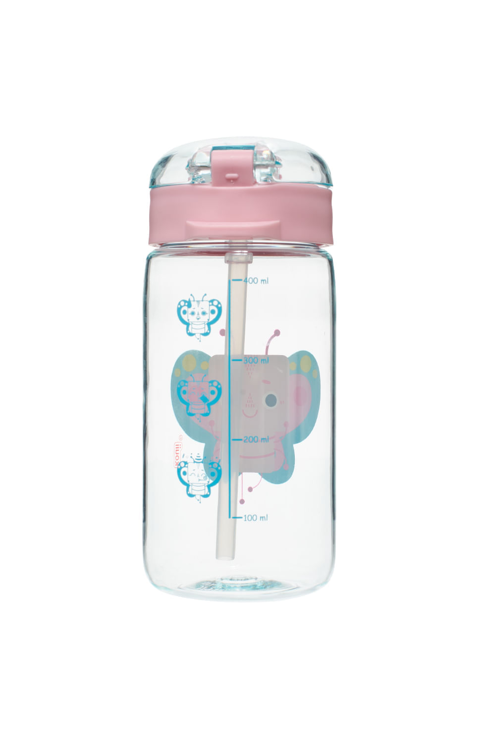 Garrafa com Canudo 460ml Kouii Borboleta Pipa