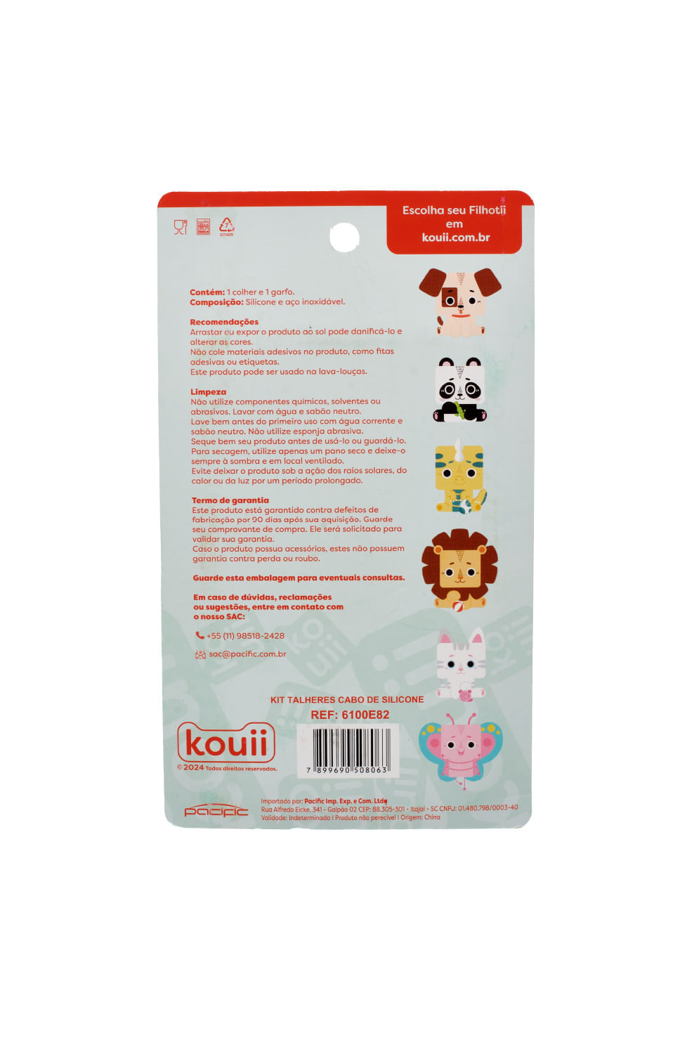 Kit Talheres Inox Kouii Panda Pandi