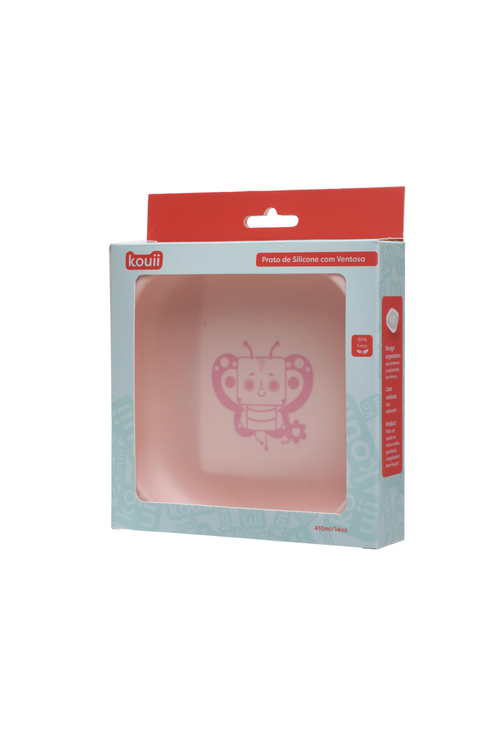 Prato de Silicone com Ventosa Kouii Borboleta Pipa