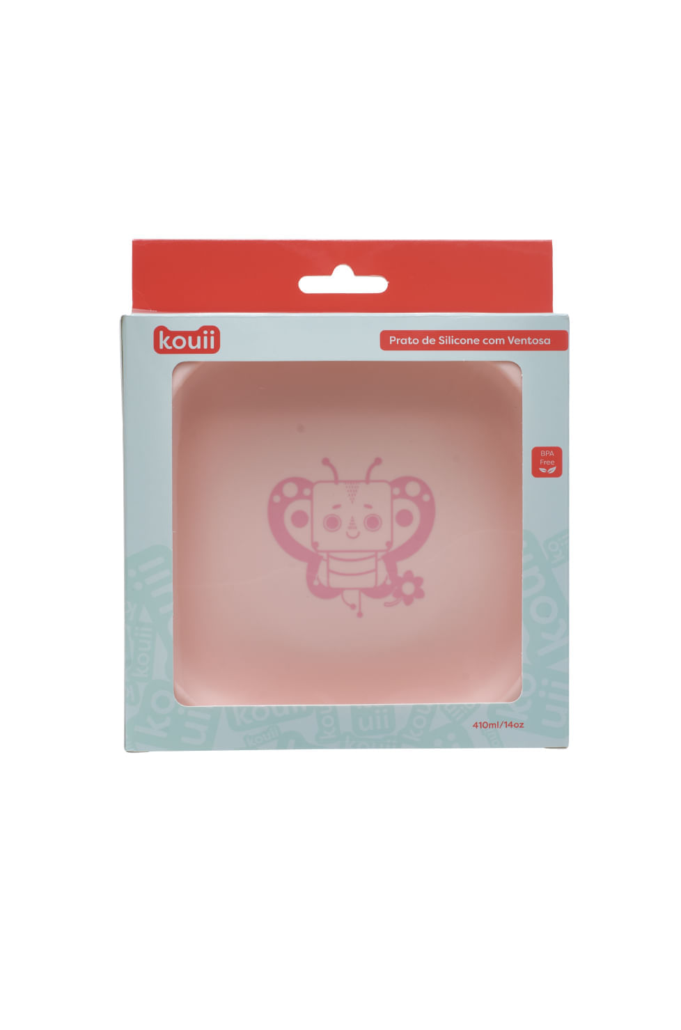 Prato de Silicone com Ventosa Kouii Borboleta Pipa