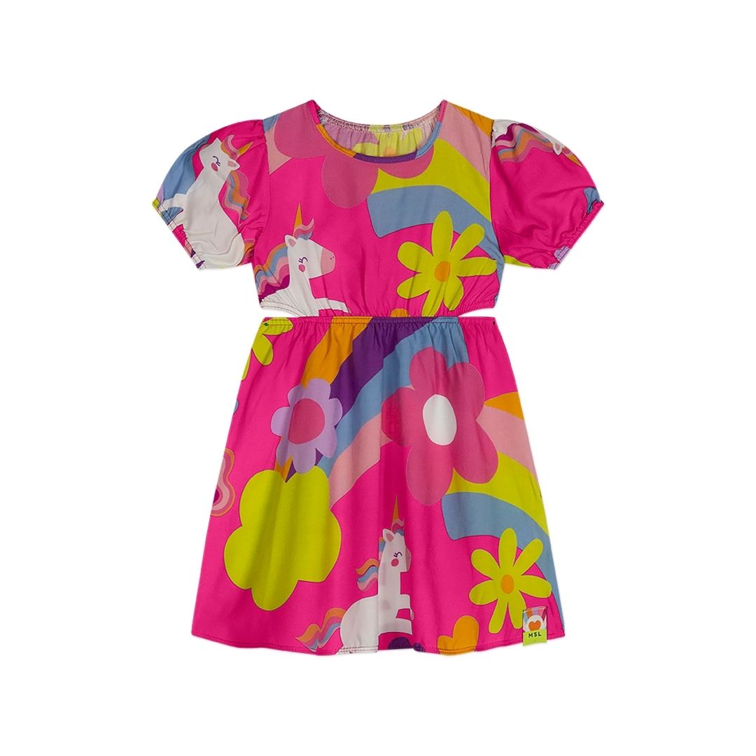 Vestido Manga Curta Infantil Feminino Marisol