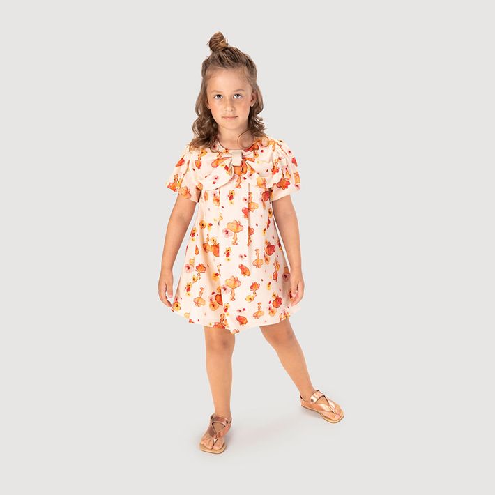 Vestido-Manga-Curta-Linho-Infantil-Feminino-Lilica-Ripilica
