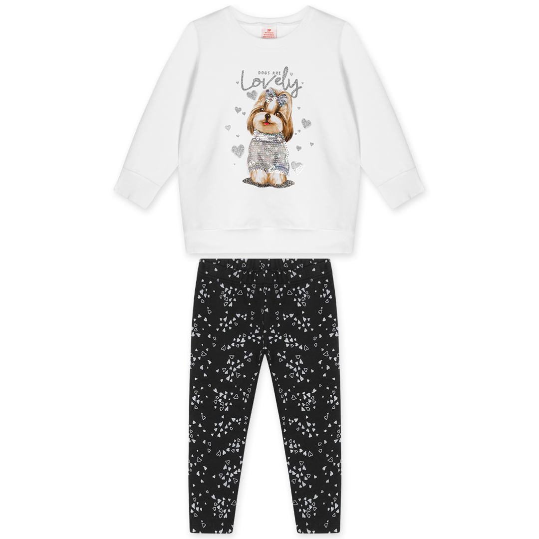 Conjunto Longo Moletom Infantil Feminino Marisol