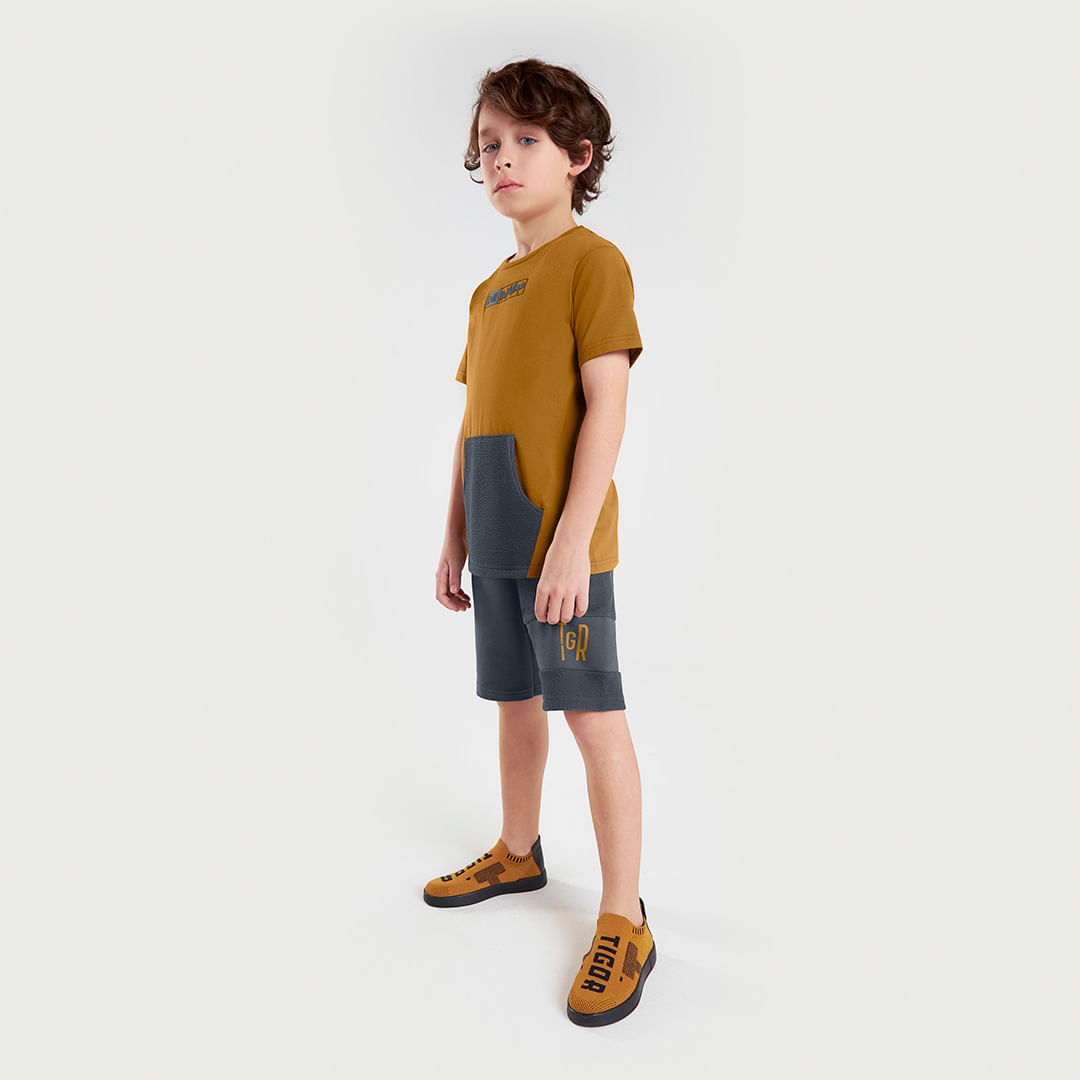 Conjunto Curto Moletom Masculino Infantil Tigor