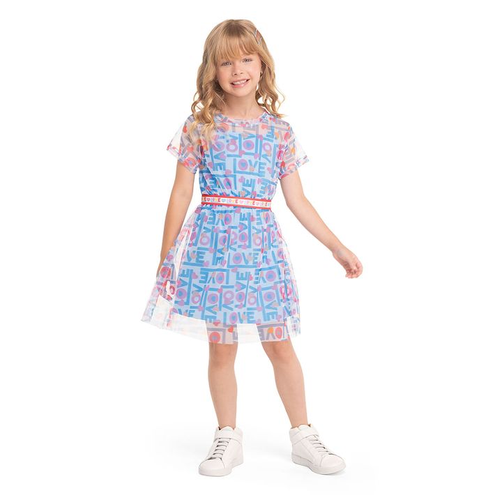 Vestido-Manga-Curta-Tule-Infantil-Feminino-Marisol