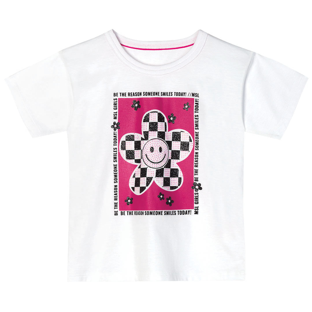 Conjunto Curto Com Salopete Xadrez Infantil Feminino Marisol