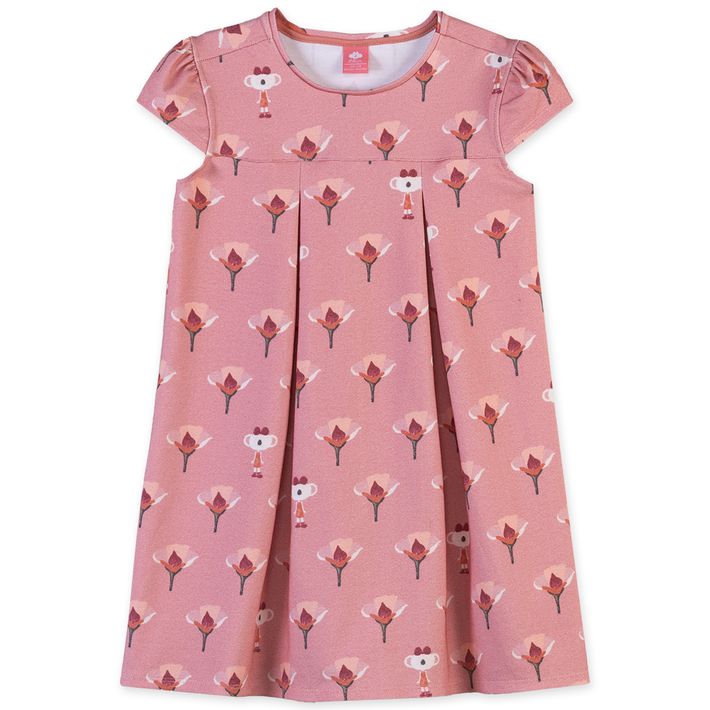 Vestido-Florido-Manga-Curta-Infantil-Lilica-Ripilica