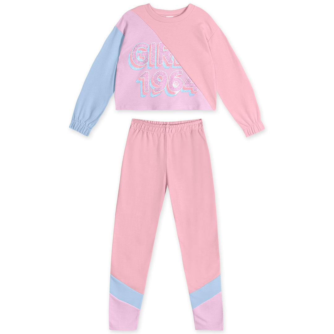 Conjunto Longo Moletom Infantil Feminino Marisol