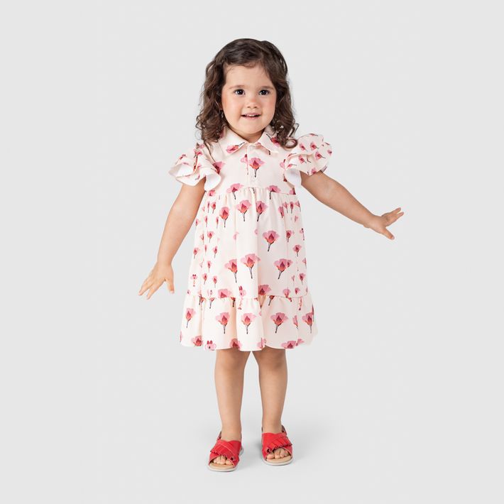 Vestido-Florido-Manga-Curta-Bebe-Feminino-Lilica-Ripilica