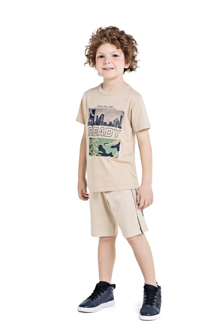 Camiseta Manga Curta Ready Infantil Masculina Marisol