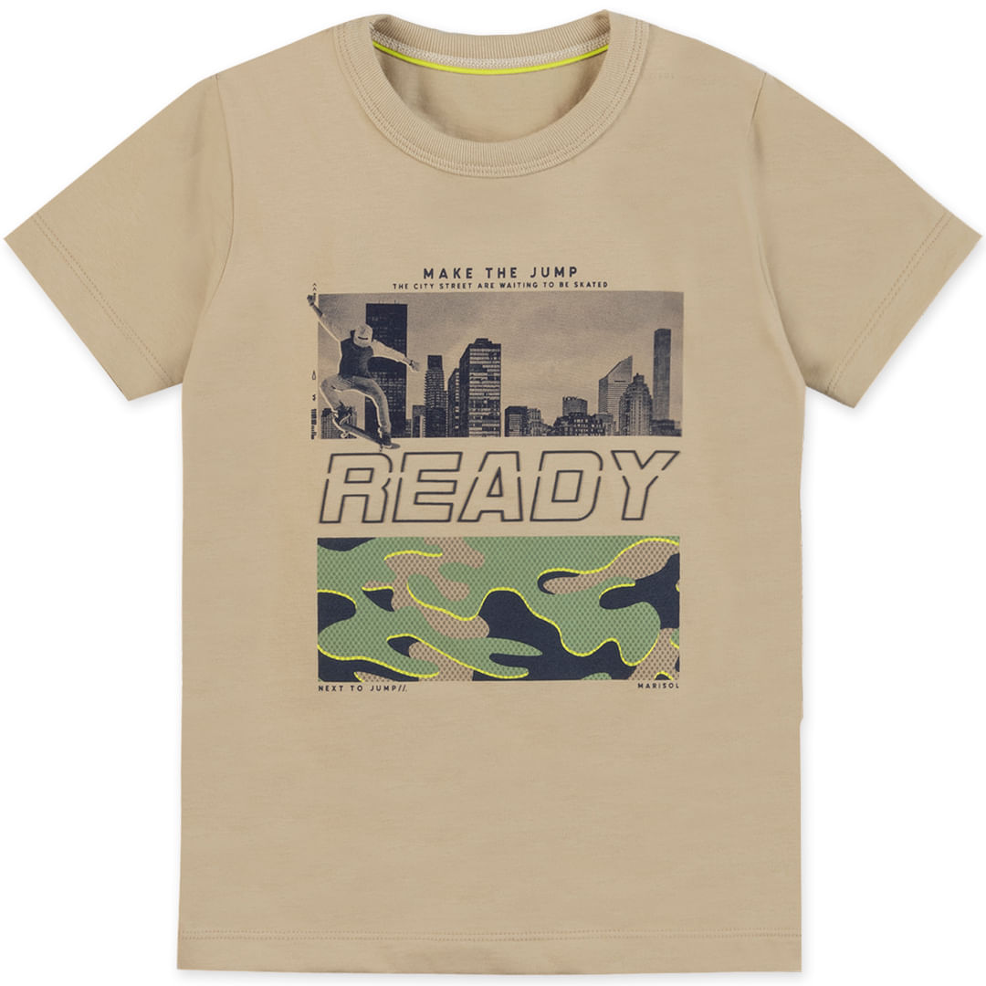 Camiseta Manga Curta Ready Infantil Masculina Marisol