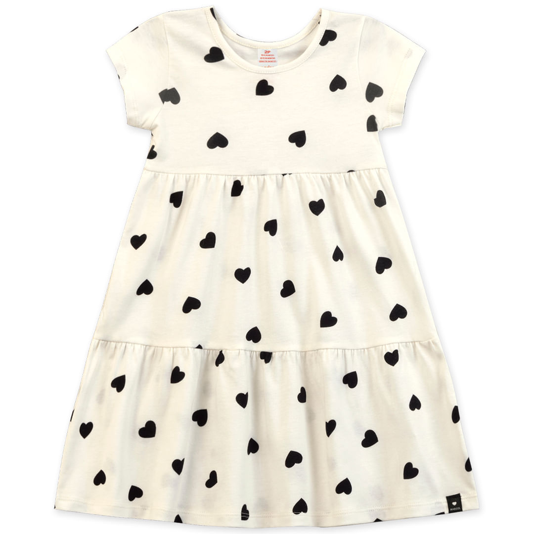 Vestido Manga Curta Estampado Infantil Feminino Marisol